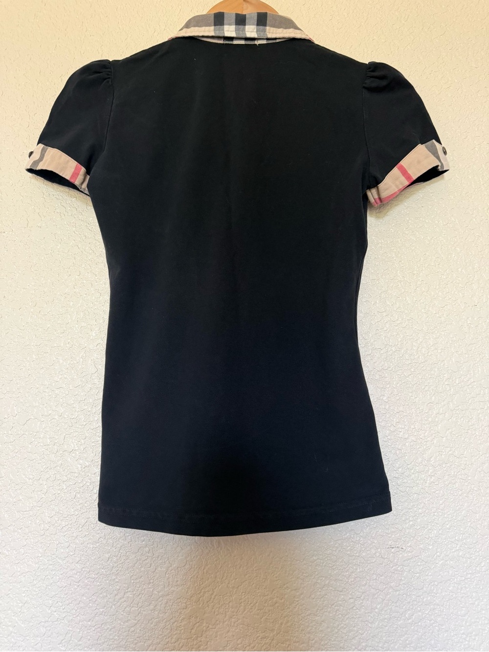 Burberry Black Girls Polo with Signature Check Collar - Picture 3 of 5